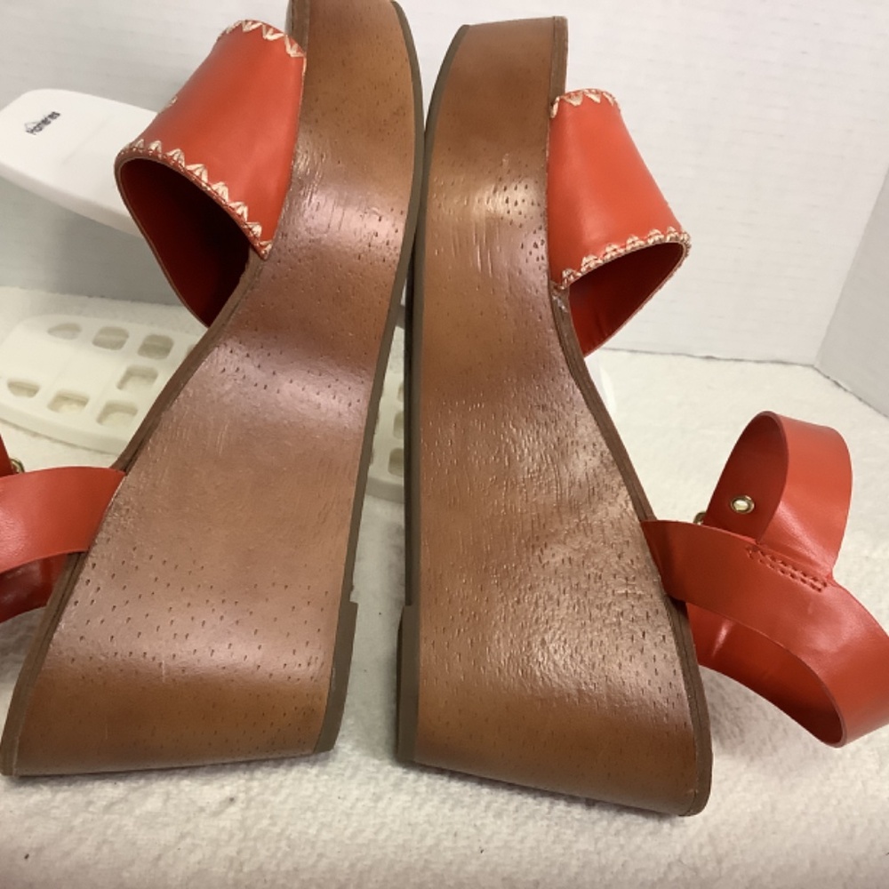 EUC Tommy‎ Hilfiger Walslei Orange Platform Sandals - Picture 5 of 12